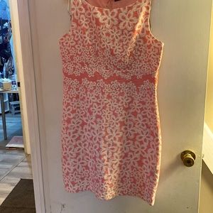 Pink and white dress